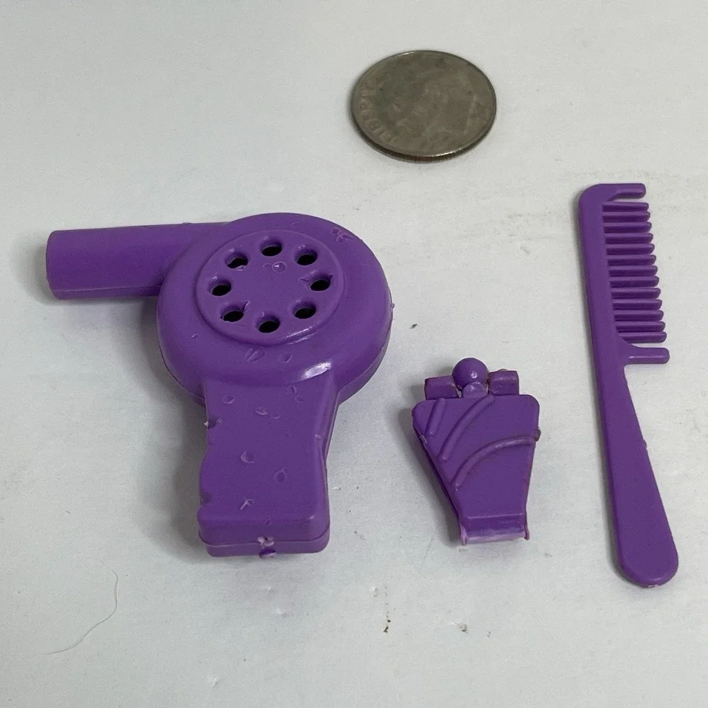 VTG Superstar Dryer Comb Barbie 80s 90s Purple Hair Dryer Handheld Doll